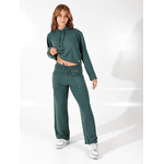 Cropped Moletinho Verde Musgo