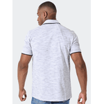  Polo Masculina Cinza Rajado