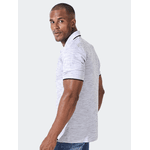  Polo Masculina Cinza Rajado