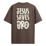Camiseta Oversized Jesus Saves Bro