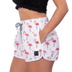 Short Feminino Flamingos Moda Praia ou Academia W2 Premium