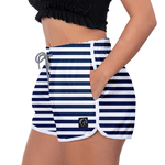 Short Feminino Linhas Azuis Moda Praia ou Academia W2 Premium