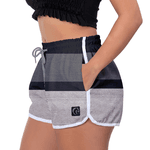 Short Feminino Preto Cinza Moda Praia ou Academia W2 Premium