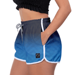 Short Feminino Degrade Cinza Azul Moda Praia ou Academia W2 Premium