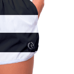 Short Feminino Listrado Branco e Preto Moda Praia ou Academia W2 Premium