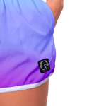 Short Feminino Degrade Azul e Roxo Moda Praia ou Academia W2 Premium