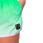 Short Feminino Degrade Verde e Branco Moda Praia ou Academia W2 Premium