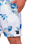 Short Masculino Flores Azuis Moda Praia ou Academia W2 Premium