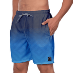 Short Masculino Degrade Cinza Azul Moda Praia ou Academia W2 Premium