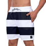 Short Masculino Listrado Preto e Branco Moda Praia ou Academia W2 Premium