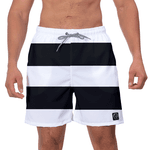 Short Masculino Listrado Preto e Branco Moda Praia ou Academia W2 Premium