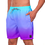 Short Masculino Degrade Azul e Roxo Moda Praia ou Academia W2 Premium