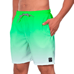 Short Masculino Degrade Verde e Branco Moda Praia ou Academia W2 Premium