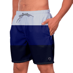 Short Masculino Listrado Azul,Cinza e Preto Moda Praia ou Academia W2 Premium