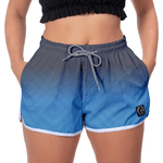 Kit Short Casal Masculino Feminino Degrade Cinza Azul