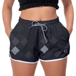 Kit Short Casal Masculino Feminino Losango Branco Preto