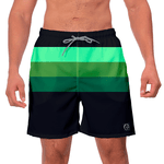 Kit Short Casal Masculino Feminino Listrado Verde e Preto