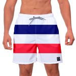 Kit Short Casal Masculino Feminino Branco, Azul e Vermelho