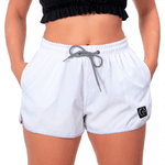 Kit 2 Shorts Feminino Branco e Degradê Roxo Moda Praia ou Academia W2 Premium