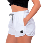 Kit 2 Shorts Feminino Branco e Degradê Roxo Moda Praia ou Academia W2 Premium