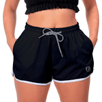 Kit 3 Shorts Feminino Preto Branco e Degradê Roxo Moda Praia ou Academia W2 Premium