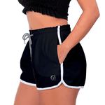 Kit 3 Shorts Feminino Preto Branco e Degradê Roxo Moda Praia ou Academia W2 Premium