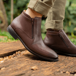 Bota Masculina Ankle Boot - Couro Café