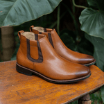 Bota Masculina Chelsea - Couro Caramelo