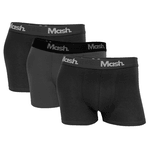 Kit 3 Peças Cueca Masculina Mash Boxer Cotton Basic Preto e Cinza