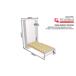 Cama Solteiro Vertical Retrátil com escrivaninha linha prime