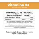 Vitamina D3 Para Imunidade - 120 Cápsulas 500mg - 5x