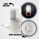 Abajur LED Noturno – Lâmpada Bivolt Luz LED de Tomada com Interruptor - Ilumine suas noites com segurança e estilo!