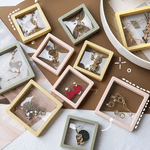 Expositor de Joias Caixa de Exibição Flutuante 3D em Filme Transparente PE - Organizador e Embalagem de Viagem para Joias Brincos Colares Pulseiras e Maquiagem – 9x9 cm