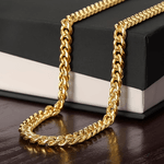 Colar de Corrente Cubana em Aço Inoxidável Banhado a Ouro 18K – Inspirado em Hip Hop – À Prova d'Água – Moderno e Estiloso – Presente Perfeito para Aniversário, Pais, Marido e Namorado – 50 cm 6mm 20g