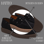 Modelo Sider Matteo Casual Masculino Em Camurça Preto