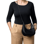 Bolsa Meia-Lua com Corrente Dupla – Inspiração Blogueira 