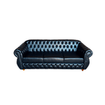 Sofá Chesterfield Conde 3 Lugares 2,20 cm preto Yasbelly Decor 