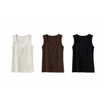 Kit 3 Regatas Ribana Premium BASICMATCH - Off White/Marrom/Preto