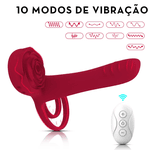 ANEL PENIANO DUPLA PENETRAÇÃO E FLOR RECARREGÁVEL COM CONTROLE
