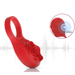 ANEL PENIANO ROSA VERMELHA COM VIBRO VIA BLUETOOTH 
