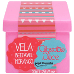 VELA ALGODÃO DOCE BEIJÁVEL DE MORANGO
