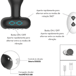 PLUG ANAL VIBRATÓRIO ROTAÇÃO 360° COM CONTROLE REMOTO