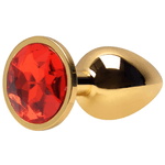 PLUG ANAL P DOURADO PEDRA VERMELHA