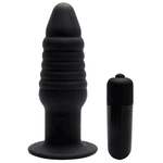 PLUG SILICONE BLACK ESCALONADO COM VIBRO