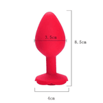 PLUG ANAL M ROSA VERMELHA EM SILICONE