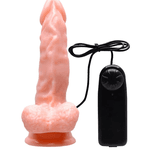 PRÓTESE COM ESCROTO VIBRO E VENTOSA 17 X 3,7 CM