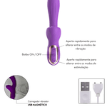 VIBRADOR RABBIT COM SUGADOR RECARREGÁVEL ROXO