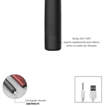 BULLET RECARREGÁVEL PRETO 10 NÍVEIS 