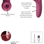 VIBRADOR RABBIT COM SUGADOR ARTICULADO RECARREGÁVEL