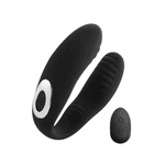 VIBRADOR DE CASAL COM CONTROLE PRETO RECARREGÁVEL 